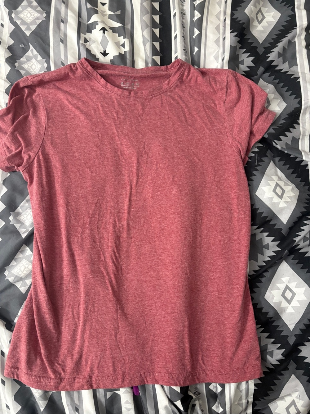 SHEIN Heathered Rose Short Sleeve Crew Tee